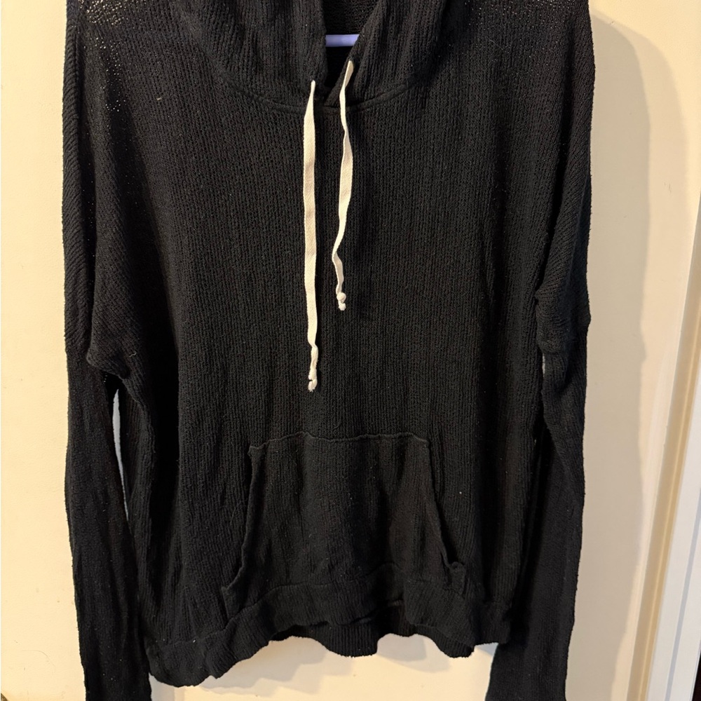 Brandy Melville Women's Black Hooded Sweater.